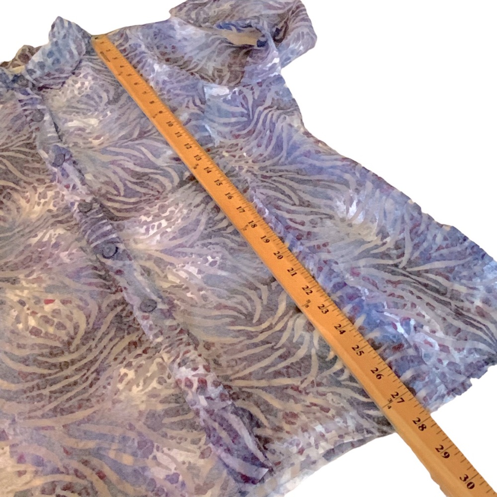 Erin London Top, Blouse or Jacket Gray White and Burgundy Button Down Size XL - Picture 5 of 7